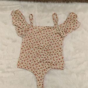 New Little Black Bodysuit Cream/Red Roses